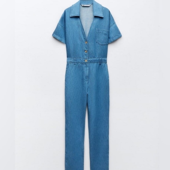 Zara - Denim jumpsuit Size Medium - Picture 3 of 6